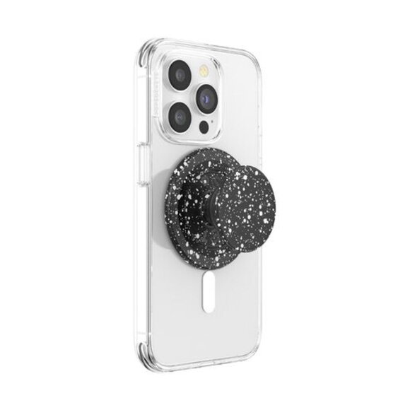 Black & White Speckled Phone Grip & Stand Compatible With MagSafe Devices - Picture 3 of 9